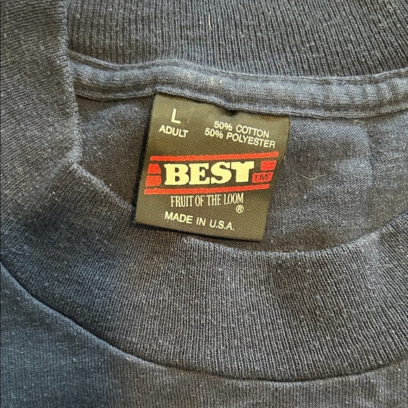 Vintage Navy Blue Periodic Table of Elements Single T-Shirt with Gold Graphic - Picture 3 of 6